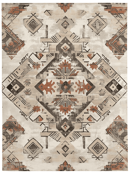 Timeworn Aztec Tapestry Rug – Aged Tribal Elegance, Soft & Durable | Nature - Inspired Rug by districtoasis