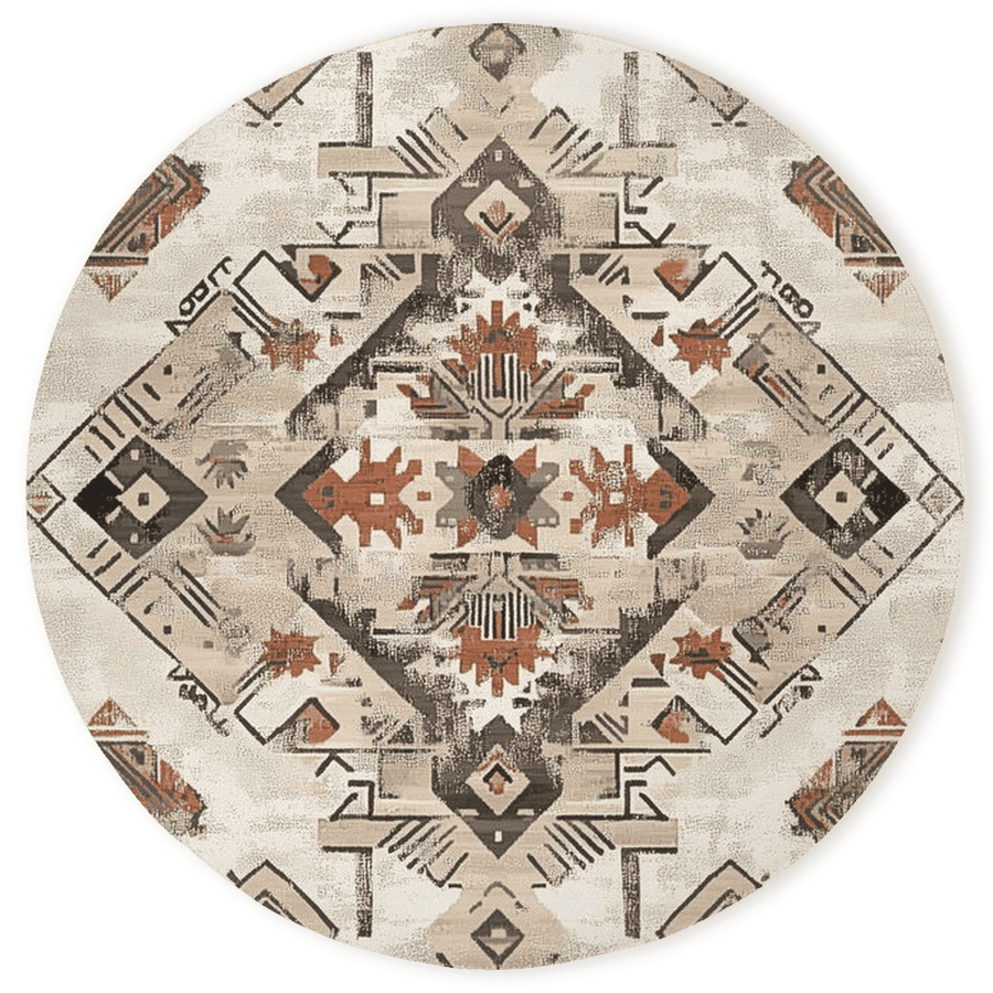 Timeworn Aztec Tapestry Rug – Aged Tribal Elegance, Soft & Durable | Nature - Inspired Rug by districtoasis