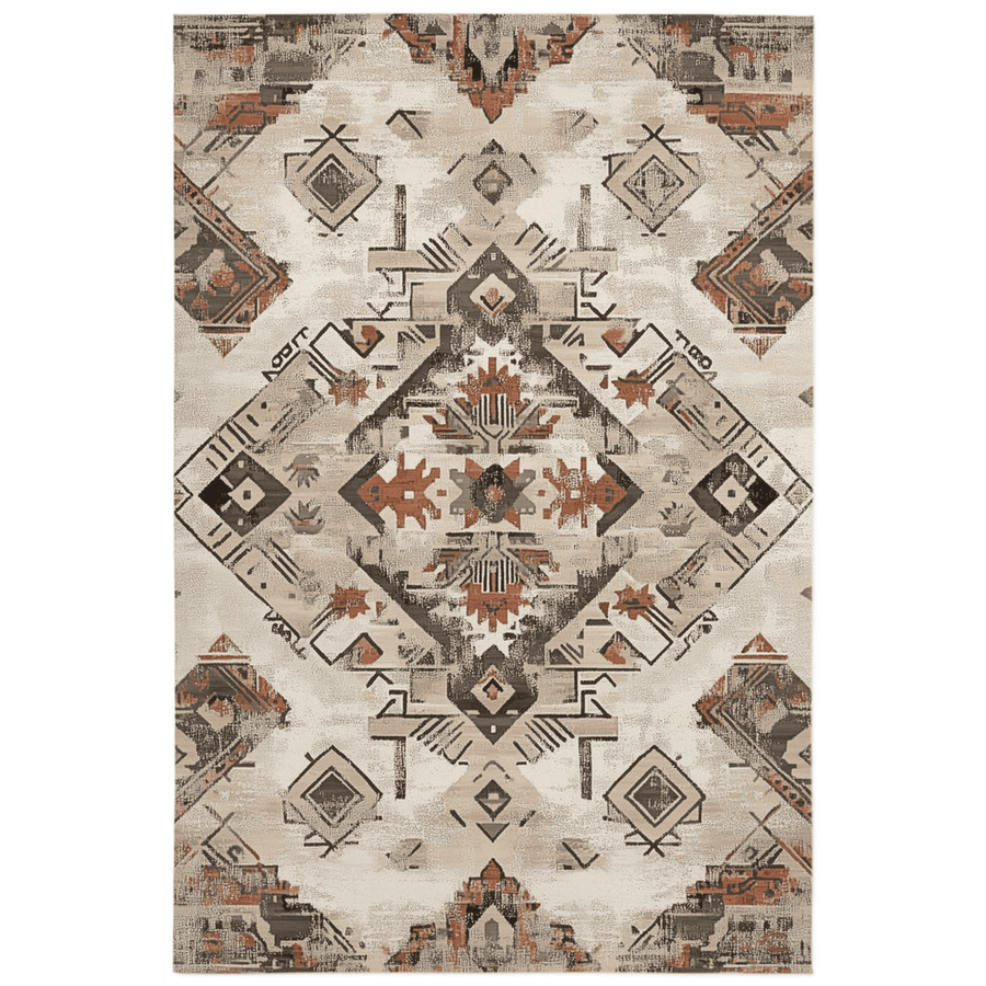 Timeworn Aztec Tapestry Rug – Aged Tribal Elegance, Soft & Durable | Nature - Inspired Rug by districtoasis