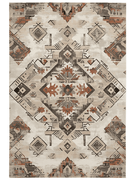 Timeworn Aztec Tapestry Rug – Aged Tribal Elegance, Soft & Durable | Nature - Inspired Rug by districtoasis