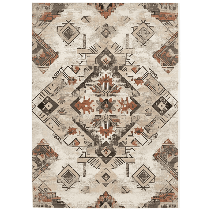 Timeworn Aztec Tapestry Rug – Aged Tribal Elegance, Soft & Durable | Nature - Inspired Rug by districtoasis