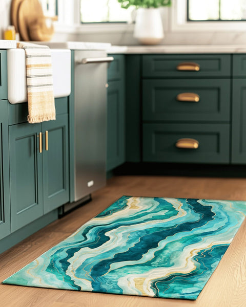 Turquoise Drift Rug – Coastal - Inspired, Calming & Premium Quality | Nature - Inspired Rug by districtoasis