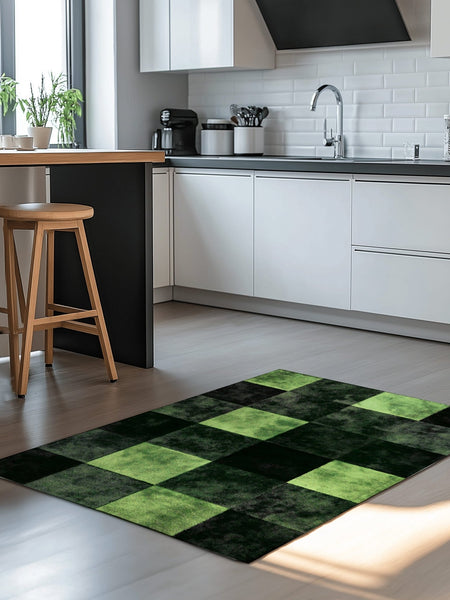 Verdant Grid Rug | Nature - Inspired Rug by districtoasis