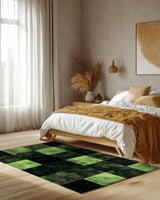 Verdant Grid Rug | Nature - Inspired Rug by districtoasis