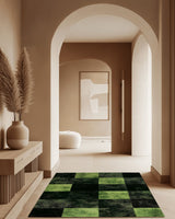 Verdant Grid Rug – Elegant Grid Patterns, Premium Quality | Nature - Inspired Rug by districtoasis