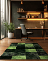 Verdant Grid Rug – Elegant Grid Patterns, Premium Quality | Nature - Inspired Rug by districtoasis