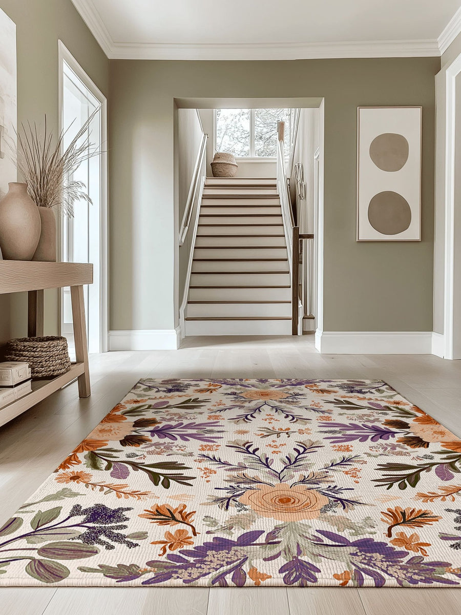 Verdant Harmony Rug – Floral Polish Meadow Design, Soft & Durable | Nature - Inspired Rug by districtoasis