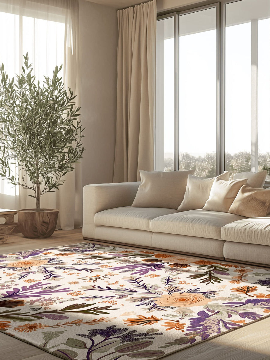 Verdant Harmony Rug – Floral Polish Meadow Design, Soft & Durable | Nature - Inspired Rug by districtoasis