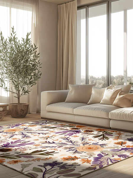 Verdant Harmony Rug – Floral Polish Meadow Design, Soft & Durable | Nature - Inspired Rug by districtoasis