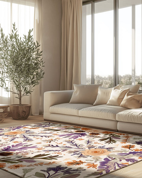Verdant Harmony Rug – Floral Polish Meadow Design, Soft & Durable | Nature - Inspired Rug by districtoasis