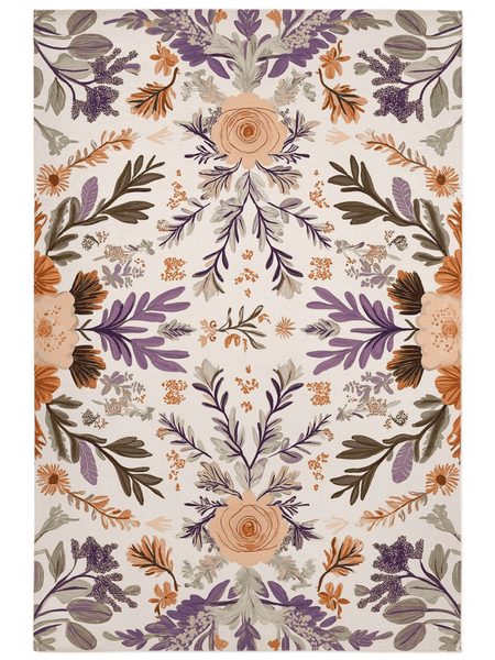 Verdant Harmony Rug – Floral Polish Meadow Design, Soft & Durable | Nature - Inspired Rug by districtoasis