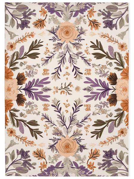 Verdant Harmony Rug – Floral Polish Meadow Design, Soft & Durable | Nature - Inspired Rug by districtoasis