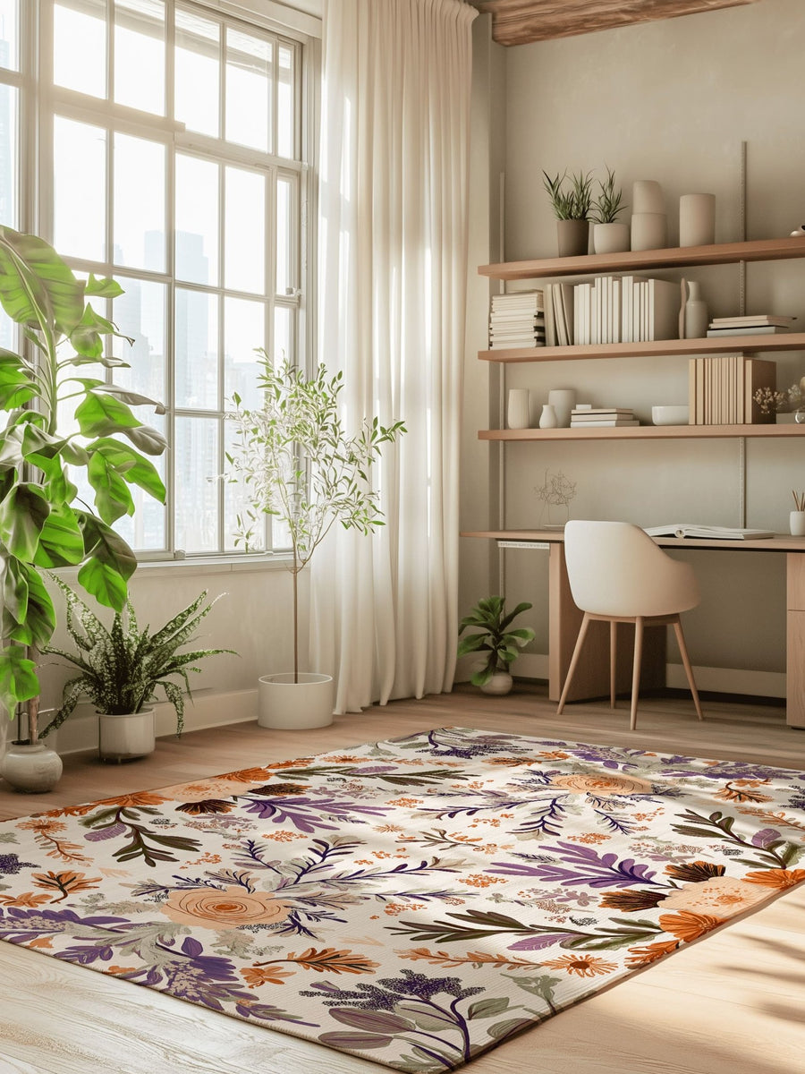 Verdant Harmony Rug – Floral Polish Meadow Design, Soft & Durable | Nature - Inspired Rug by districtoasis