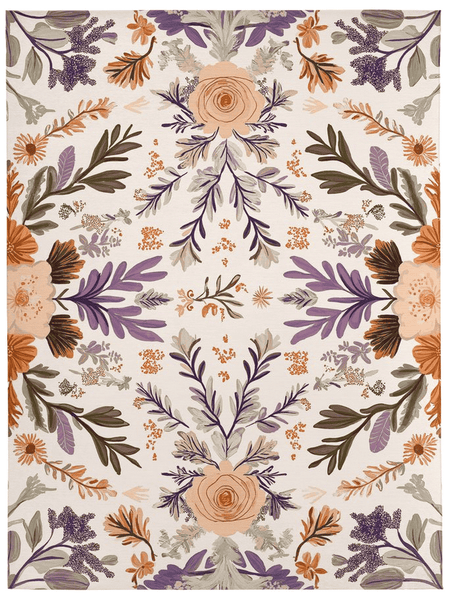 Verdant Harmony Rug – Floral Polish Meadow Design, Soft & Durable | Nature - Inspired Rug by districtoasis