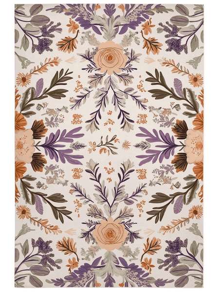 Verdant Harmony Rug – Floral Polish Meadow Design, Soft & Durable | Nature - Inspired Rug by districtoasis