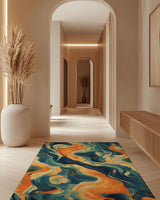 Vibrant Swirls Abstract Rug | Nature - Inspired Rug by districtoasis