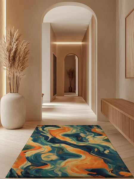 Vibrant Swirls Abstract Rug | Nature - Inspired Rug by districtoasis