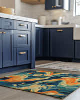 Vibrant Swirls Abstract Rug | Nature - Inspired Rug by districtoasis