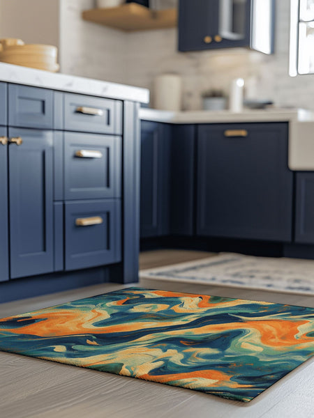 Vibrant Swirls Abstract Rug | Nature - Inspired Rug by districtoasis