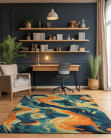 Vibrant Swirls Abstract Rug | Nature - Inspired Rug by districtoasis
