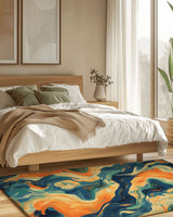Vibrant Swirls Abstract Rug | Nature - Inspired Rug by districtoasis