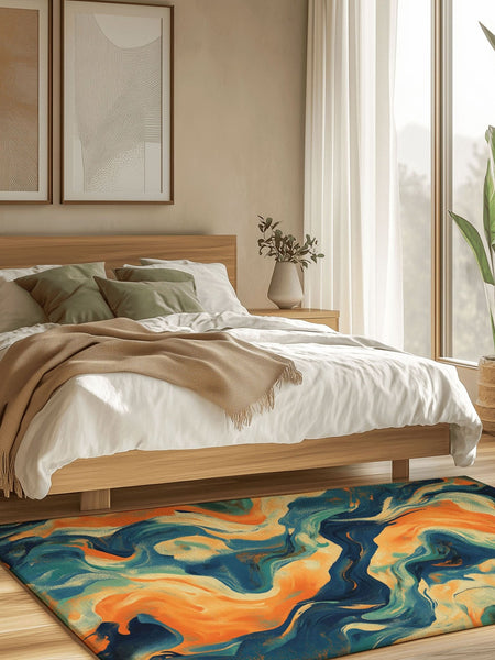 Vibrant Swirls Abstract Rug | Nature - Inspired Rug by districtoasis