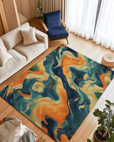 Vibrant Swirls Abstract Rug | Nature - Inspired Rug by districtoasis
