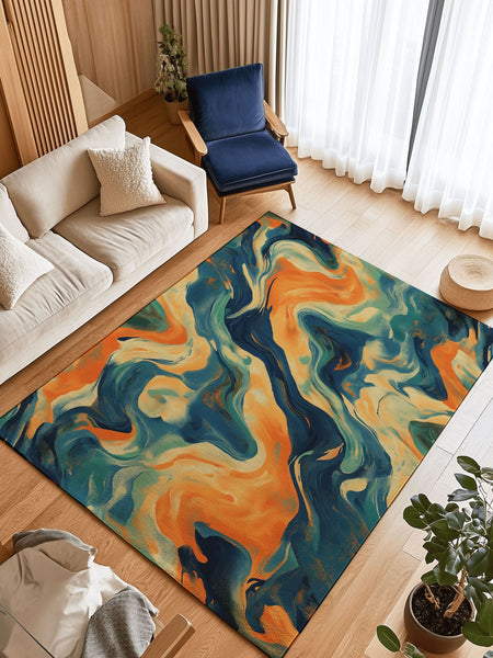 Vibrant Swirls Abstract Rug | Nature - Inspired Rug by districtoasis