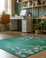 Whispering Sakura Trail Rug | Nature - Inspired Rug by districtoasis
