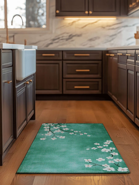 Whispering Sakura Trail Rug | Nature - Inspired Rug by districtoasis
