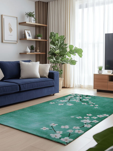Whispering Sakura Trail Rug | Nature - Inspired Rug by districtoasis