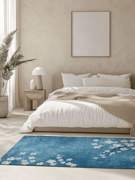 Whispering Sakura Trail Rug | Nature - Inspired Rug by districtoasis