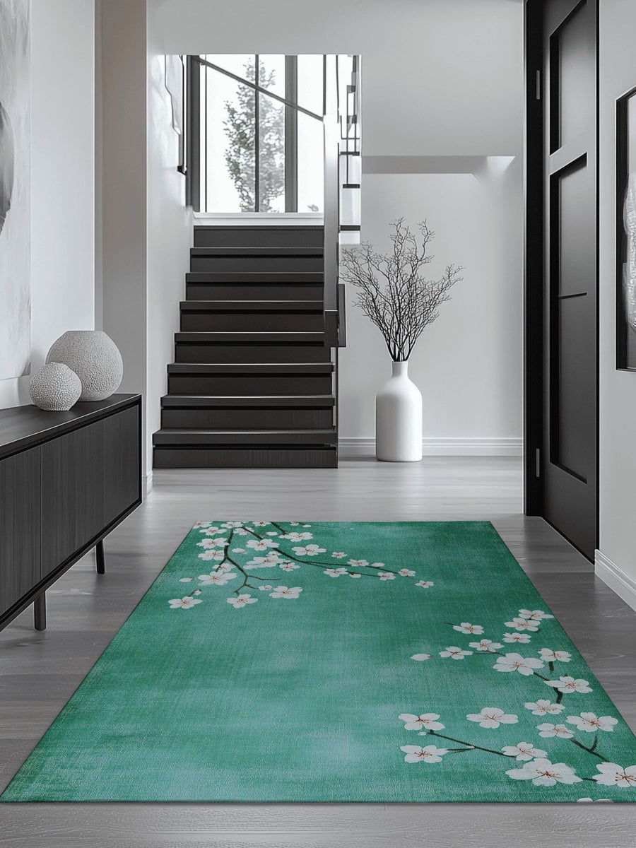 Whispering Sakura Trail Rug | Nature - Inspired Rug by districtoasis