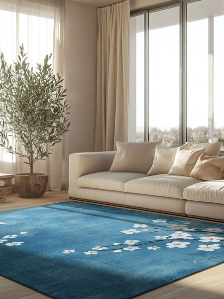 Whispering Sakura Trail Rug | Nature - Inspired Rug by districtoasis