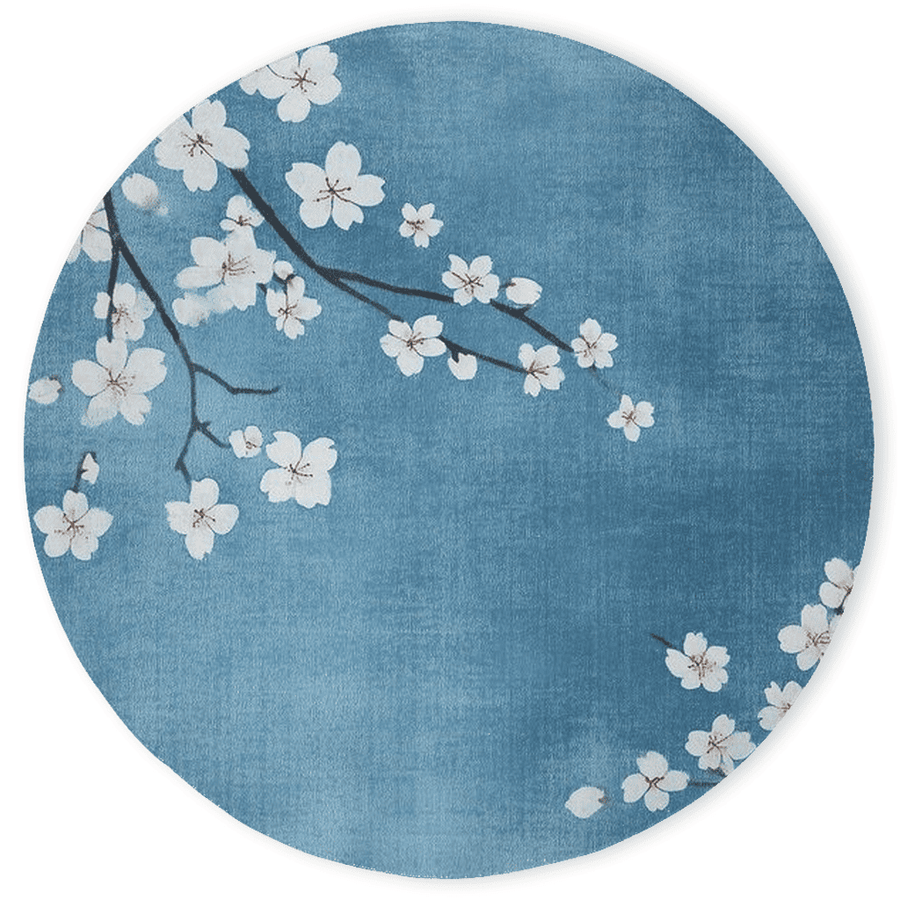 Whispering Sakura Trail Rug – Japanese - Inspired Elegance, Soft & Serene | Nature - Inspired Rug by districtoasis