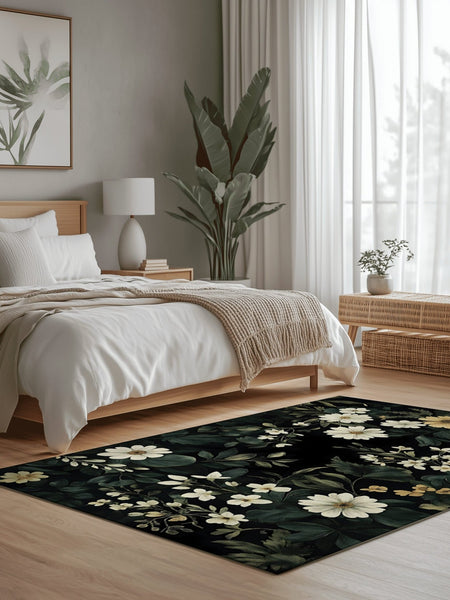 Wild Botanical Elegance Rug | Nature - Inspired Rug by districtoasis